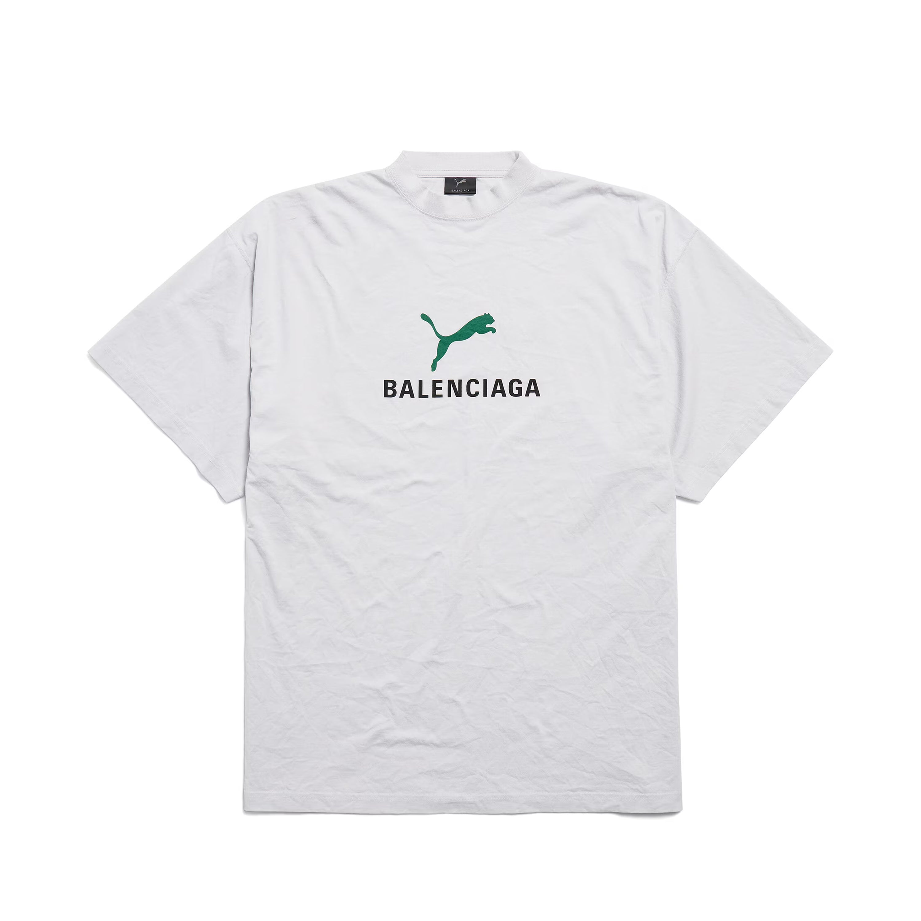Balenciaga x Puma Men's Women's Summer Oversized Crew Neck Cotton Solid Color Short Sleeve T-Shirt #77853