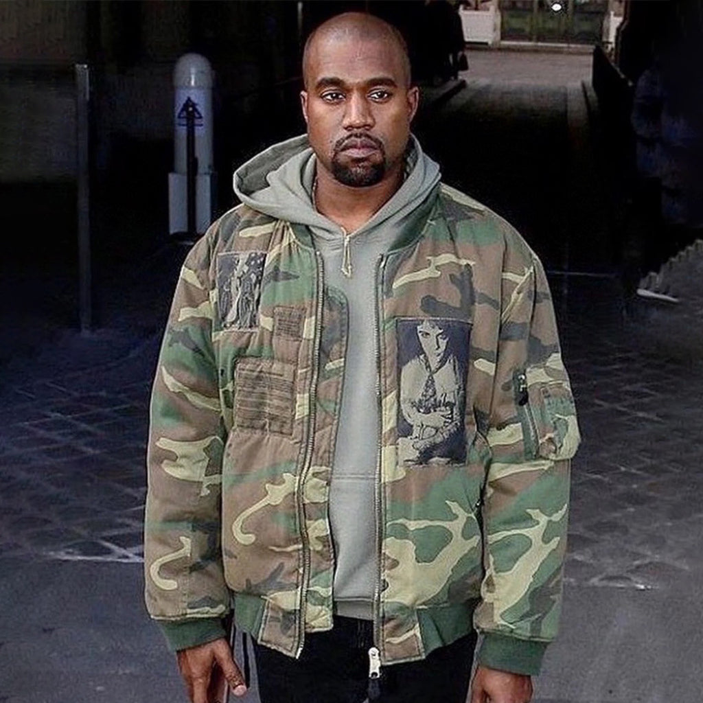Raf Simons Men's Fall And Winter Bomber Camouflage Patch Ma1 Aviator Jacket Zipper Long Sleeve Cotton Jacket #74728