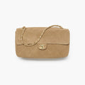 Chanel 2026 Spring/summer Maxi Clutch Bag Brown Suede With Metal Chain Stylish And Elegant Handbag  Bags #196600