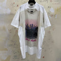 Balenciaga Men Women Summer Retro Fake Two Piece Printed Round Neck Loose Short Sleeve T-Shirt Ngvp #1857