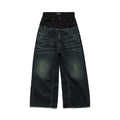 Balenciaga Men's Women's Four Seasons Button Solid Color Cotton Loose Denim Straight Leg Pants Ngvp #9514