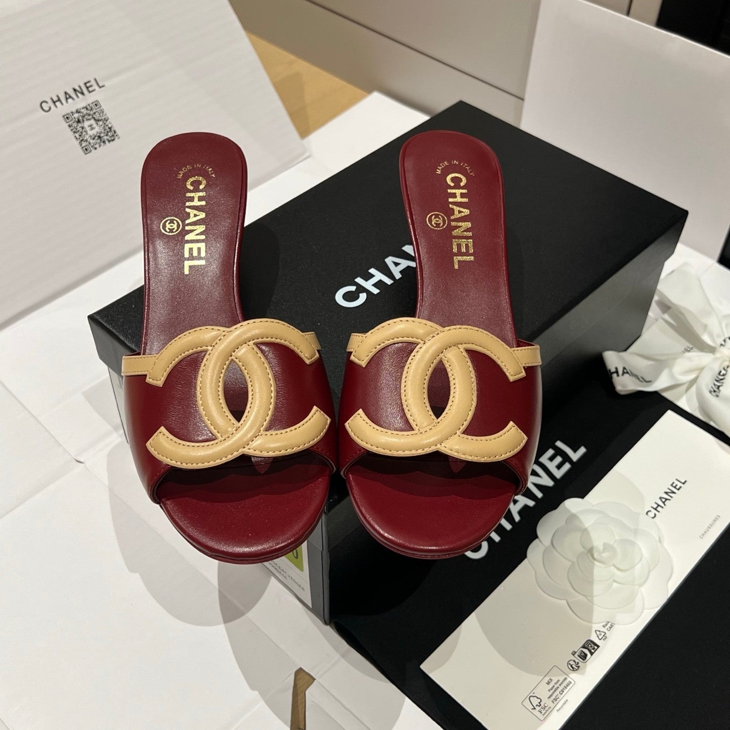 Chanel CC Kitten Heel Sandals #382676