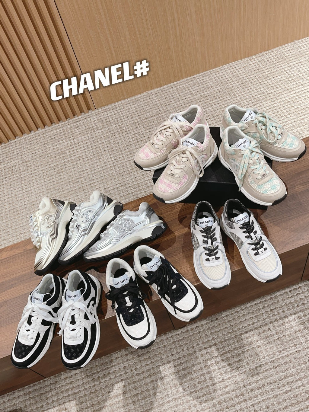 Chanel Men's And Women's Spring/Summer Fashion Casual Round Toe Lace Up Mesh Leather Low Top Sneakers Casual Shoes #78327