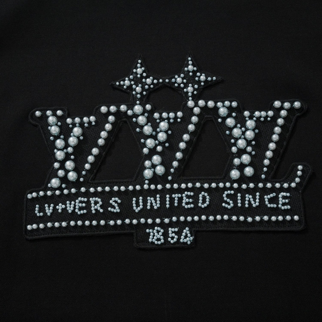 Louis Vuitton Men's Spring and Autumn Solid Color Beaded Logo Letter Long Sleeve Hooded Sweatshirt #74489