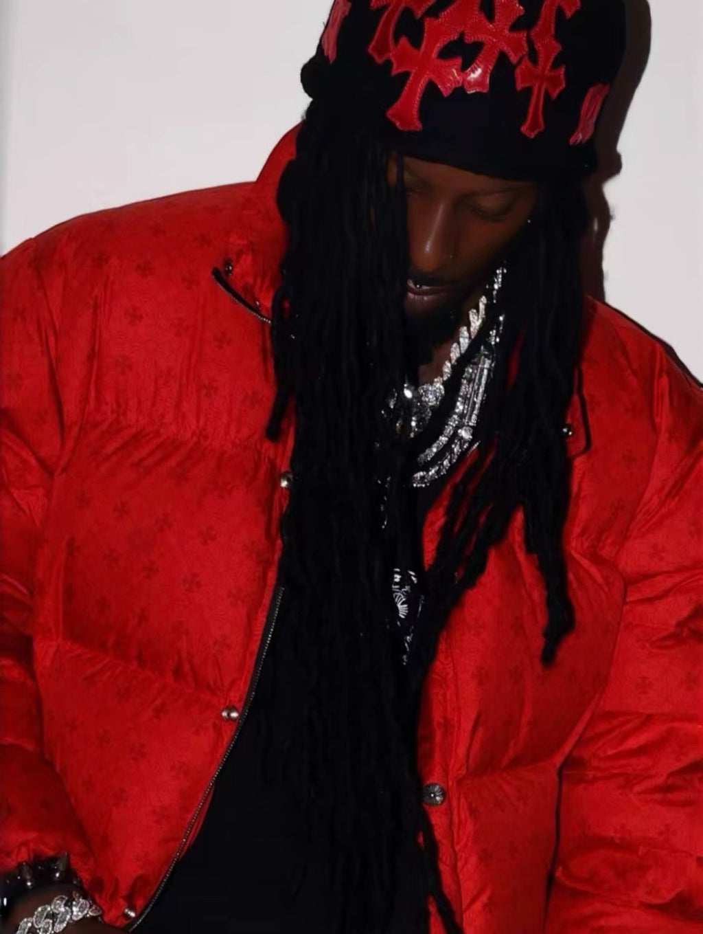 Chrome Hearts Red Goose Down Jacket #375548