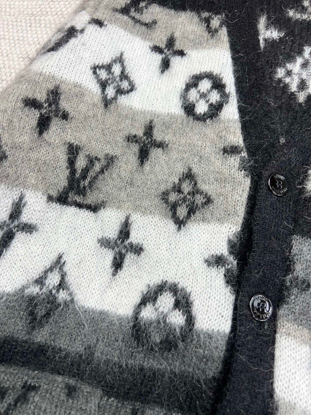 Louis Vuitton Monogram Mohair Cardigan Wool Single Breasted Jacket #96617