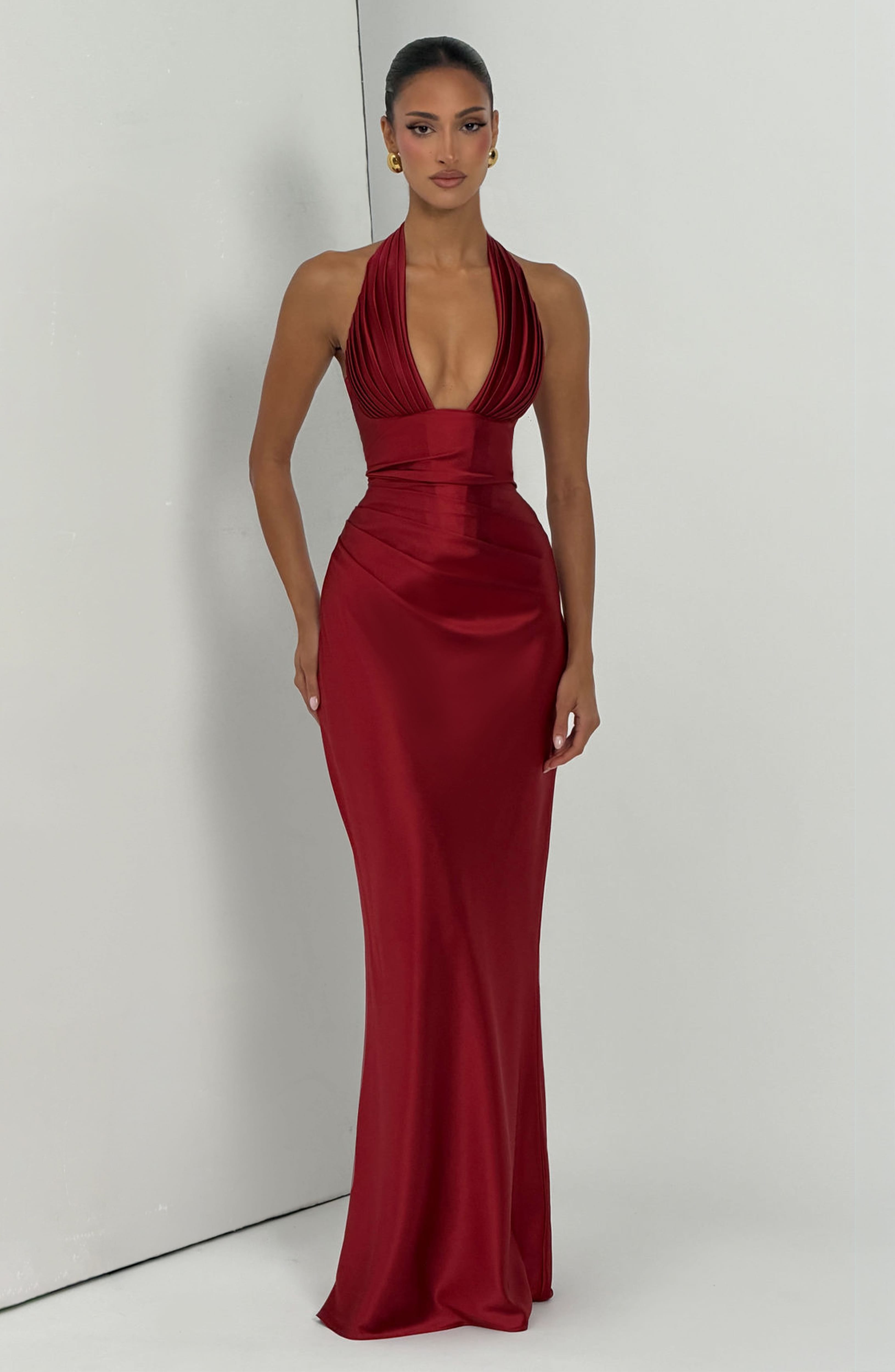 Elowen Maxi Dress - Deep Red