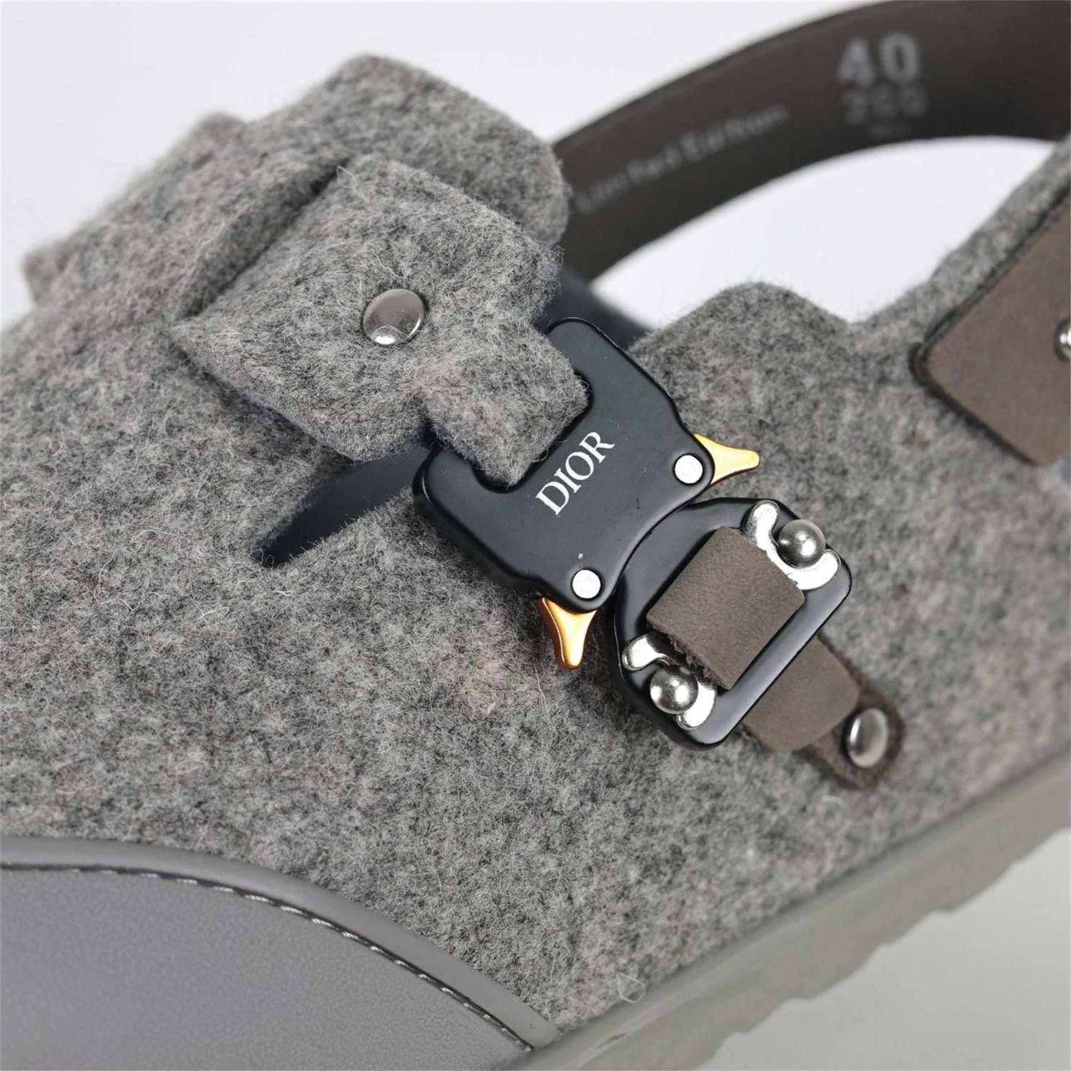 Dior X Birkenstock Tokio Men's And Women's Solid Color Wool Fiber Upper Suede Birkenstock Sandals Shoes #77458
