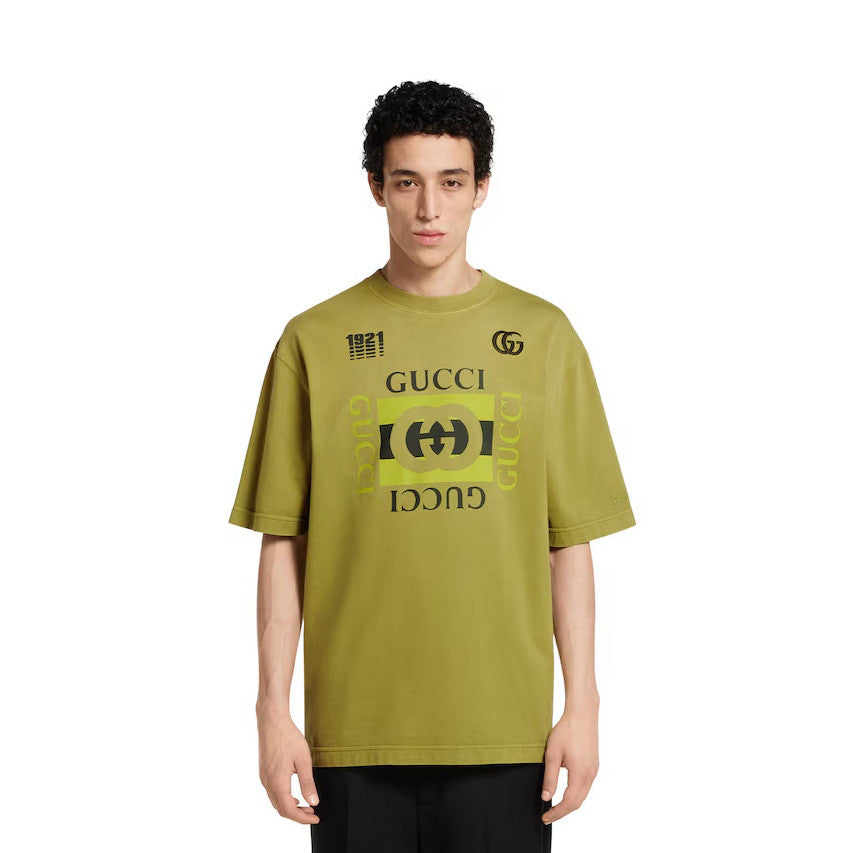 Gucci Men's Summer Solid Color Fashion Casual Printed Pattern Cotton Knitted Round Neck Short Sleeve T-Shirt #78254