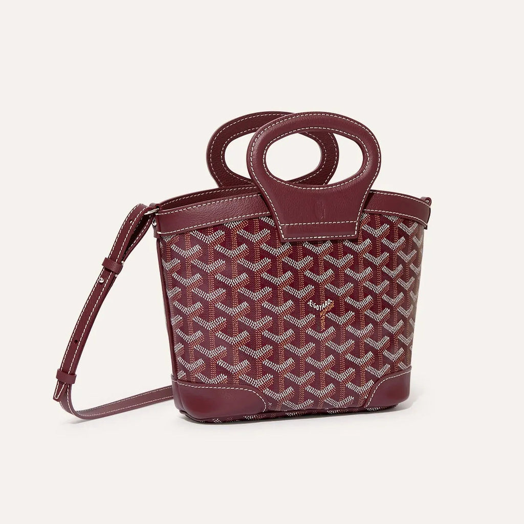 GOYARD Beluga Women's Y-shaped Floral Print Adjustable Detachable Shoulder Strap Canvas And Calfskin Shoulder Mini Bag Crossbody Handbag Bags #77441