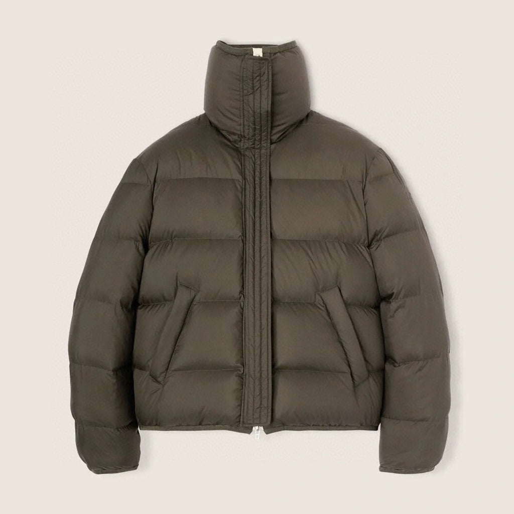Loro Piana Men's Fall and Winter Colorblocking Lapel Reversible Zipper Long Sleeve Puffer Down Jacket #74426
