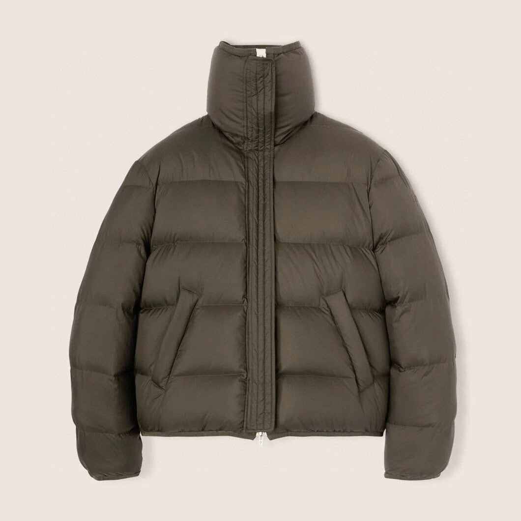 Loro Piana Men's Fall and Winter Colorblocking Lapel Reversible Zipper Long Sleeve Puffer Down Jacket #74426