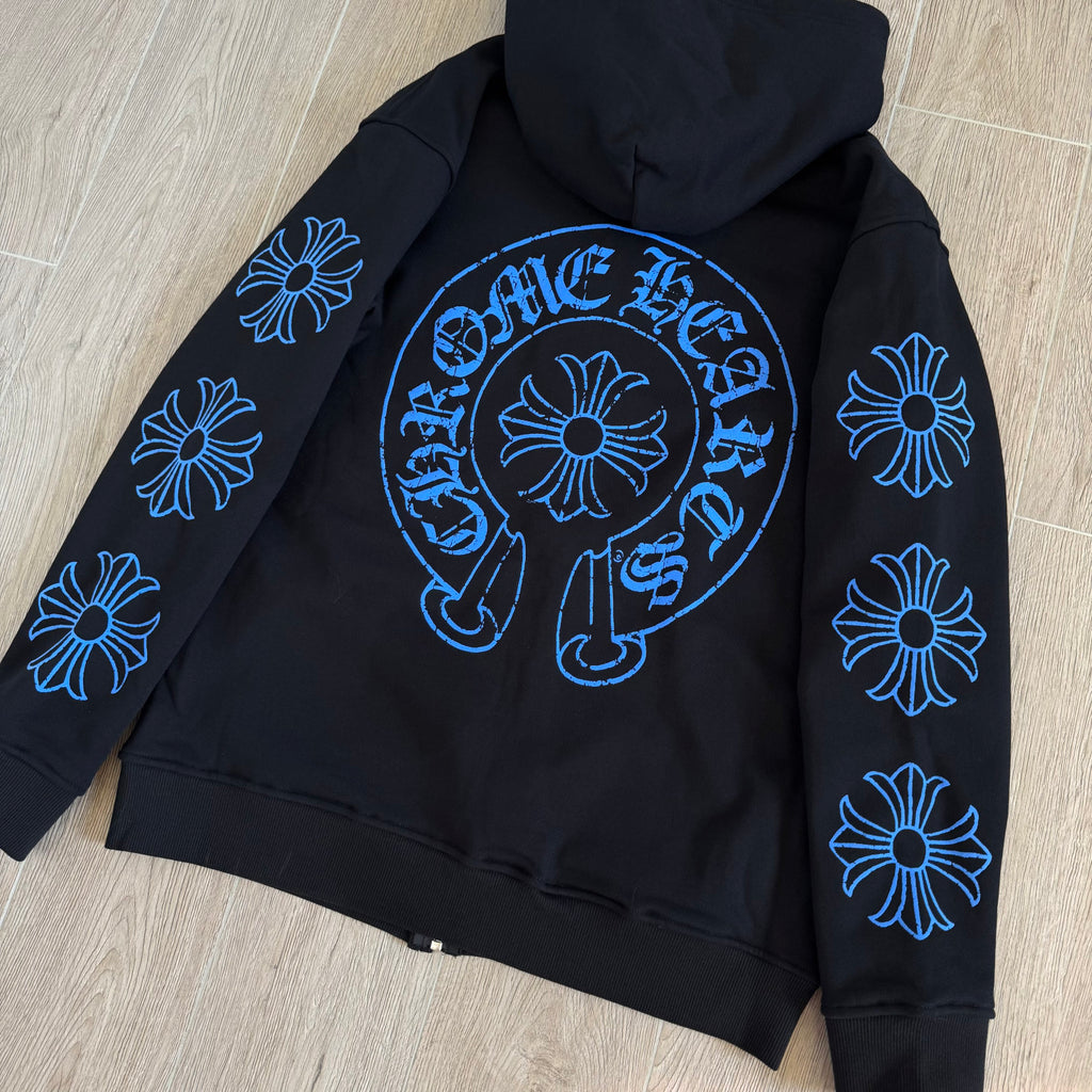Chrome Hearts Blue Cracked Print Sweatshirt #334014