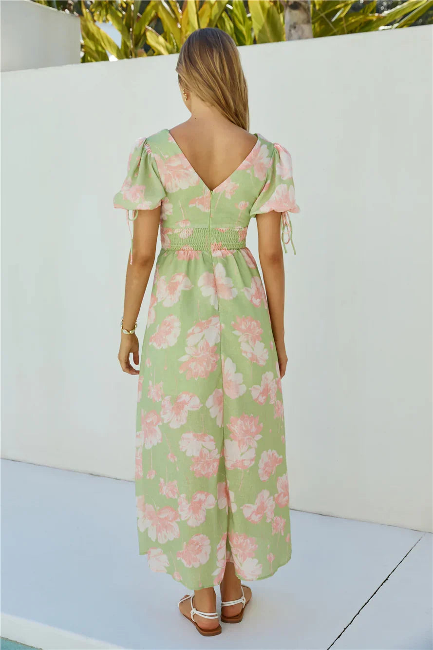 Blossom Season Maxi Dress Green