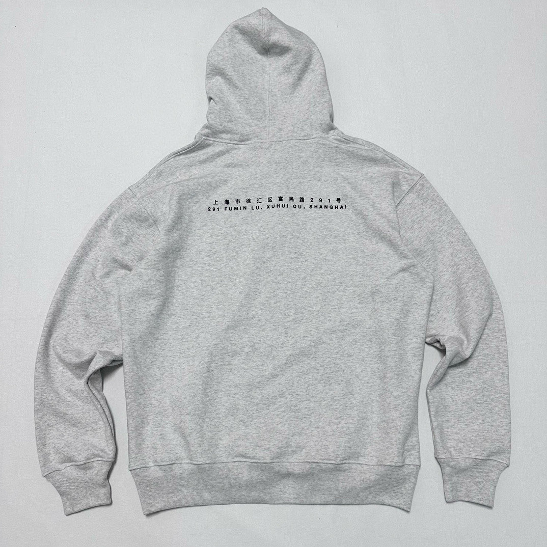 Supreme Men's and Women's Autumn/Winter Shanghai Opening Limited Collection Leopard Print Box Logo Grey Hooded Sweatshirt #99441