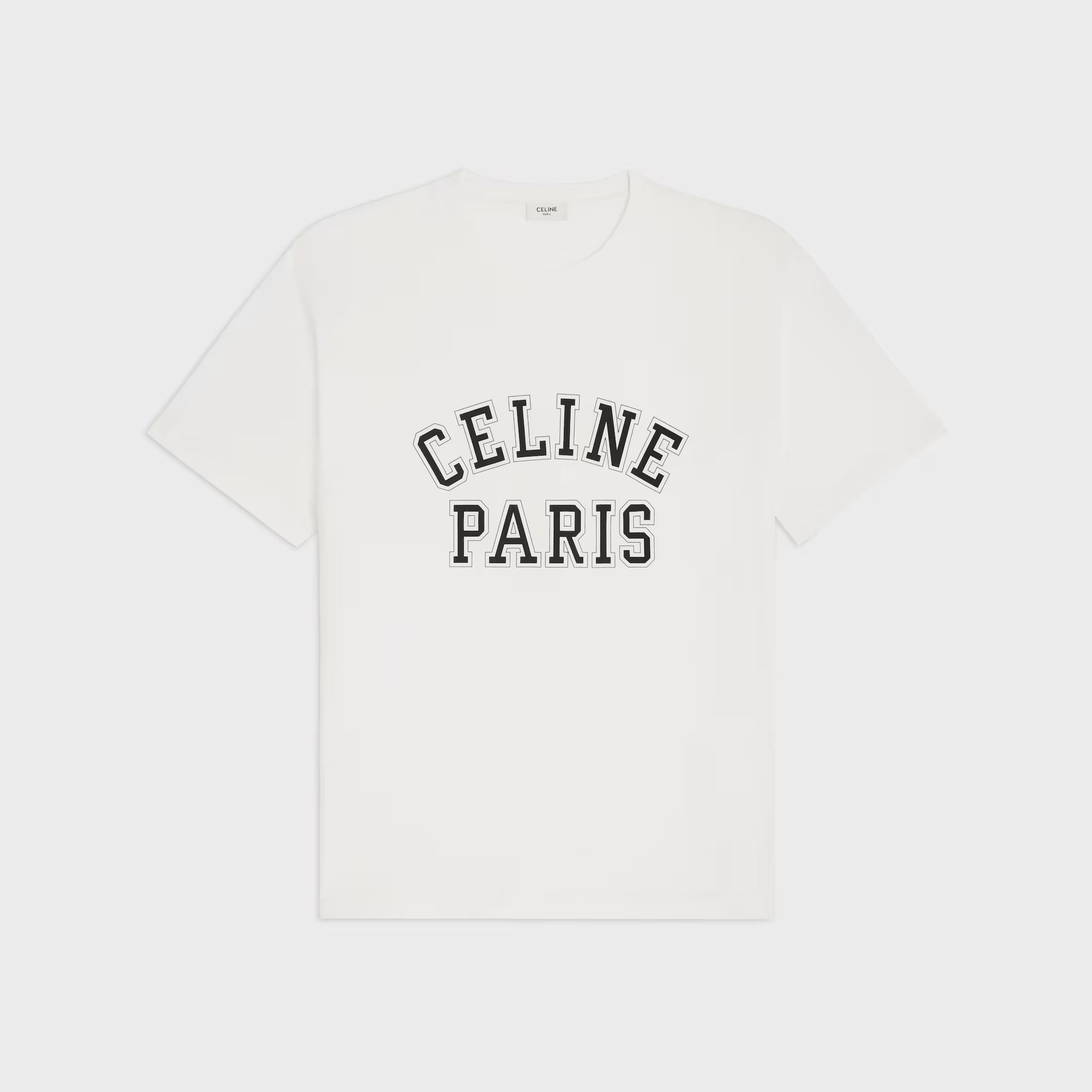 Celine Men's And Women's Summer Fashion Casual Crew Neck Pullover Letter Print Pattern Short Sleeve T-Shirt #79274