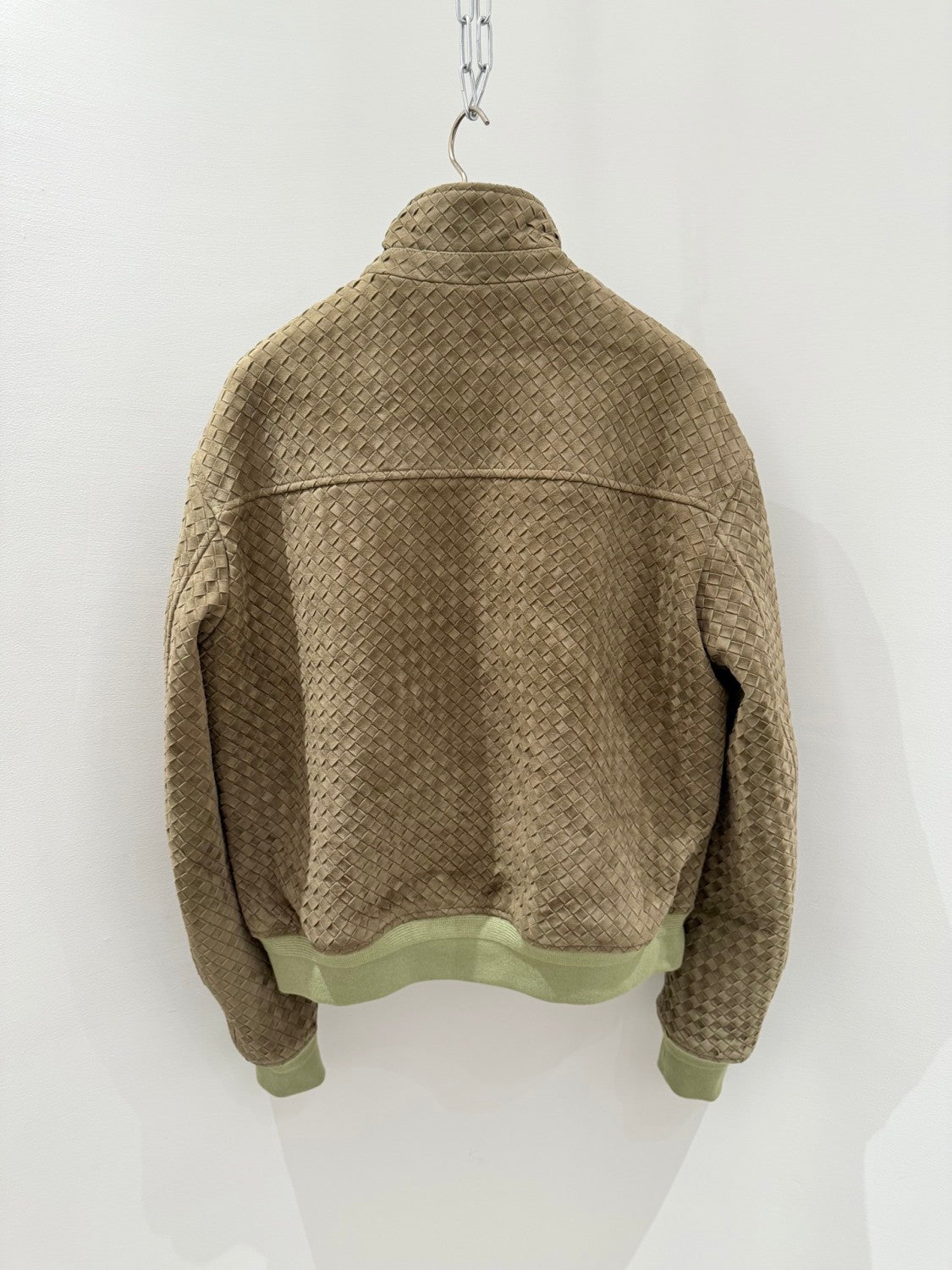 Bottega Veneta Men's And Women's Fall/Winter Fashion Casual Solid Color Hand Knitted Sheepskin Suede Zipper Jacket #78925