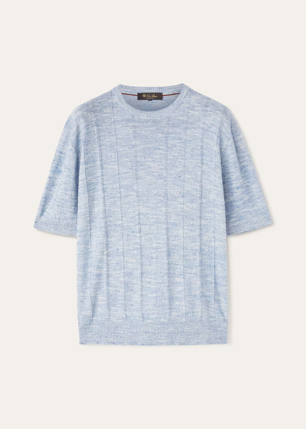 Loro Piana Men's Spring And Autumn Tori Round Neck Casual Linen Silk Knit Short Sleeve Top T-Shirt Ngvp #1774