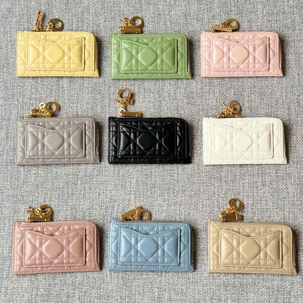 Dior Lady Dior Cosmos Zipped Card Holder Women's Fashion Temperament Logo Solid Colour Metal Decoration Card Case Card Holder Bag Bags S0965ONMJ  #81143