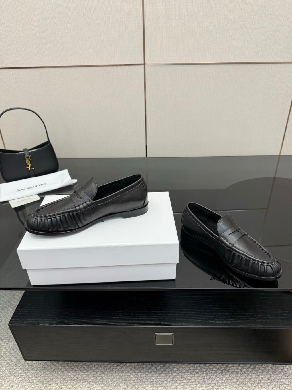 Saint Laurent Women's Autumn/Winter Fashion Casual Sheepskin Suede Round Toe Slip On Flat Loafers Casual Shoes #78376