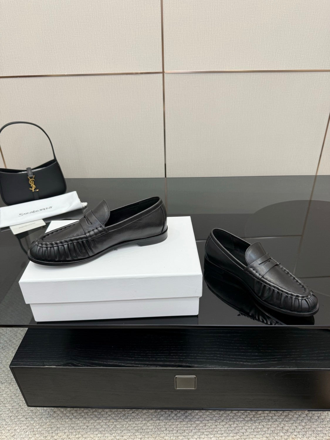 Saint Laurent Women's Autumn/Winter Fashion Casual Sheepskin Suede Round Toe Slip On Flat Loafers Casual Shoes #78376