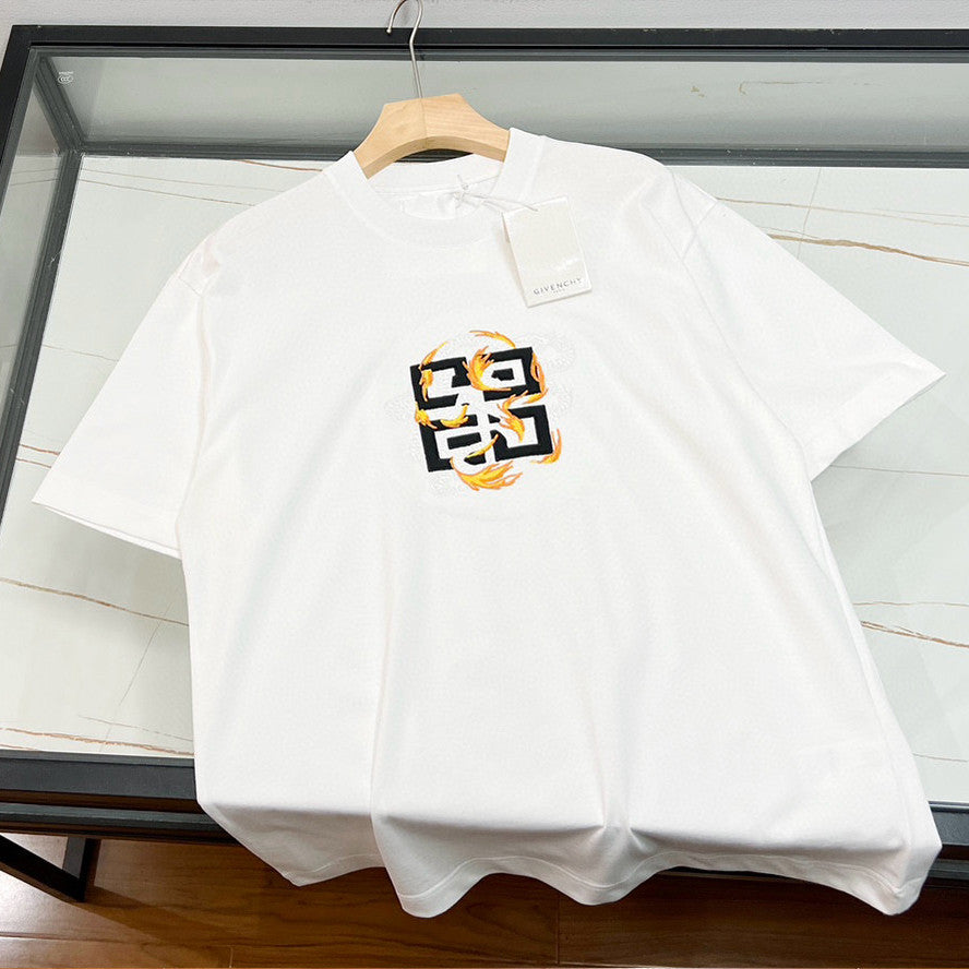 Givenchy Men's Spring/Summer Cotton 4G Dragon Printed Short Sleeve Black Slim Fit Straight T-shirt #98322