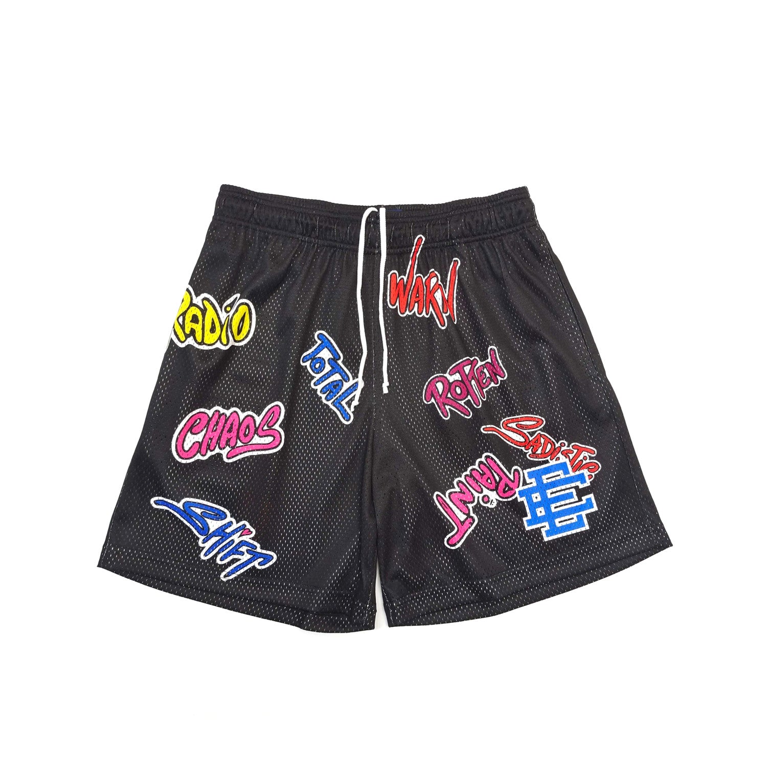 MattyBoy Eric Emanuel NY PopUp Men's Summer Graffiti Print Mesh Casual Lace-Up Shorts #76764