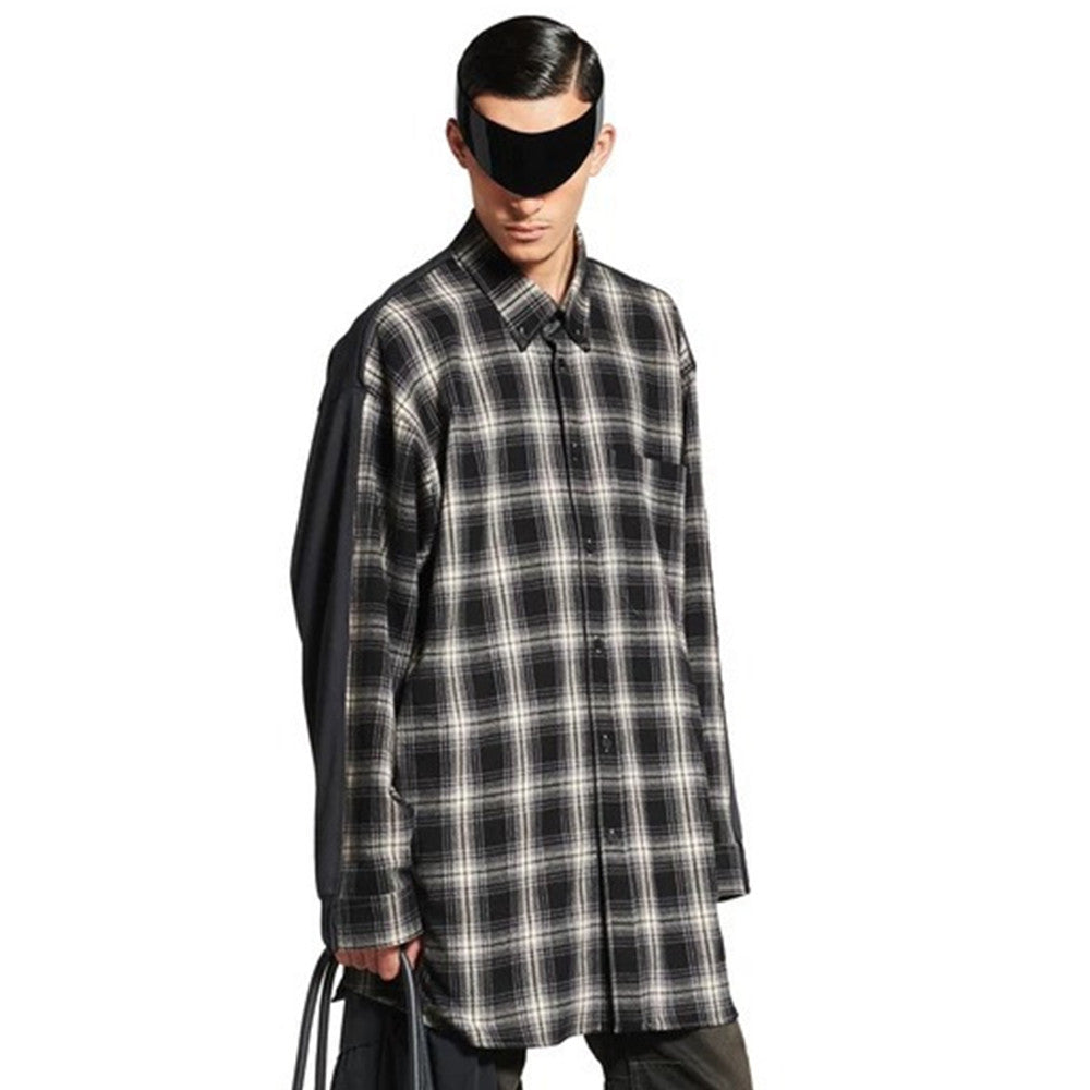 Balenciaga Men's Hybrid Overshirt in Blackgrey #333811