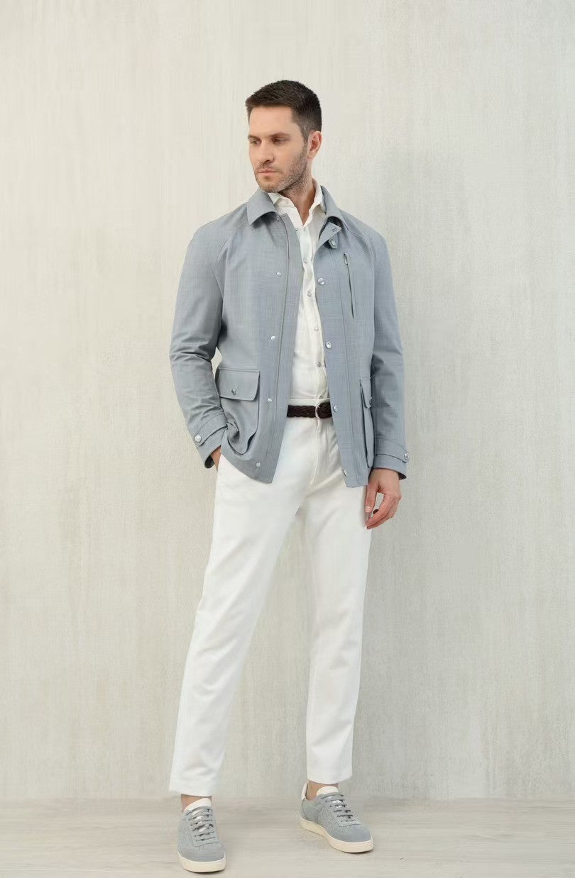 Brunello Cucinelli Men's Spring And Summer Fashion Shoulder Insert Sleeve Military Jacket Light And Comfortable Temperament Jacket Coat Ngvp #9961