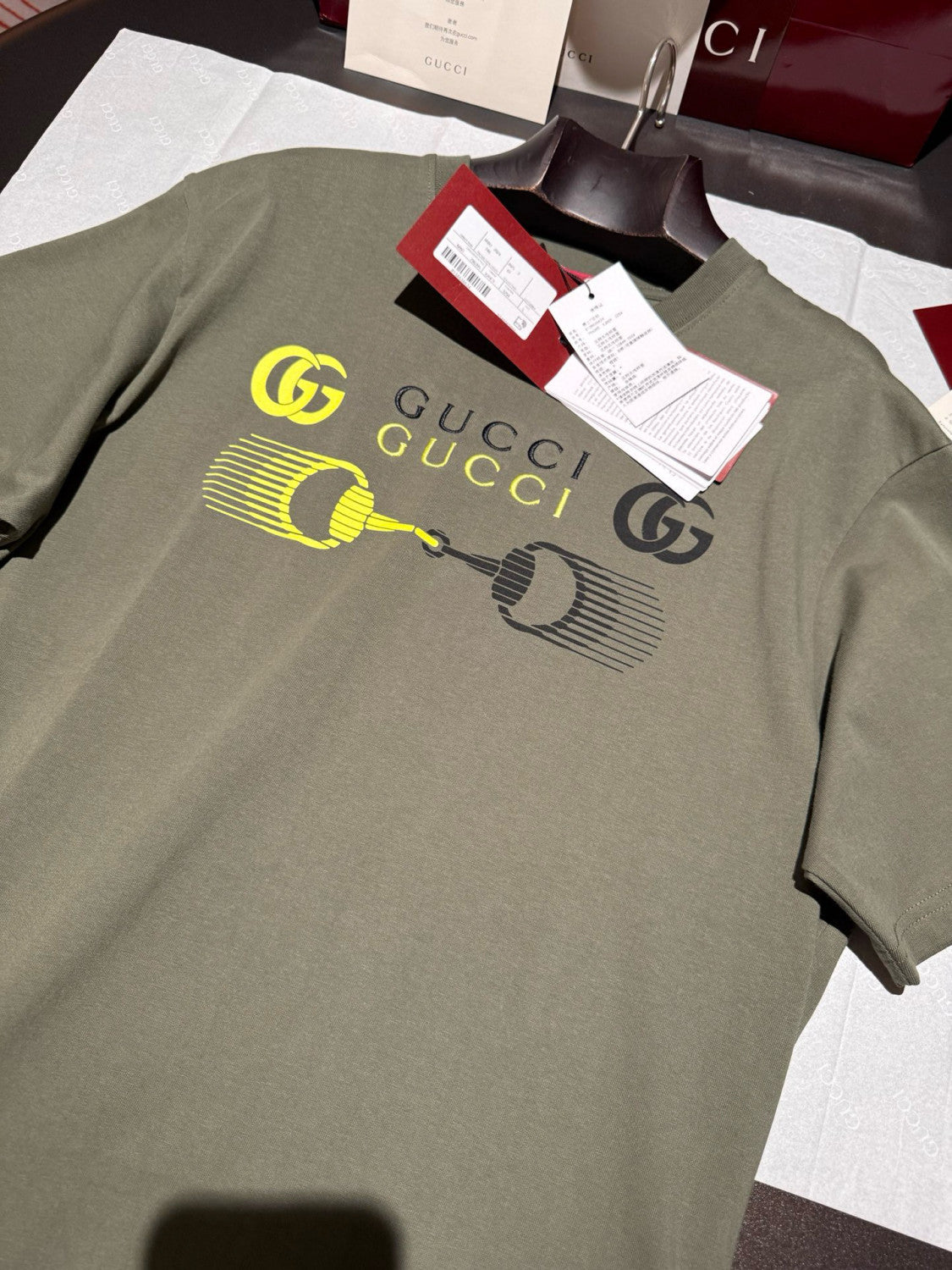 Gucci Men's Summer Solid Color Fashion Casual Letter Print Round Neck Drop Shoulder Short Sleeve T-Shirt #78253