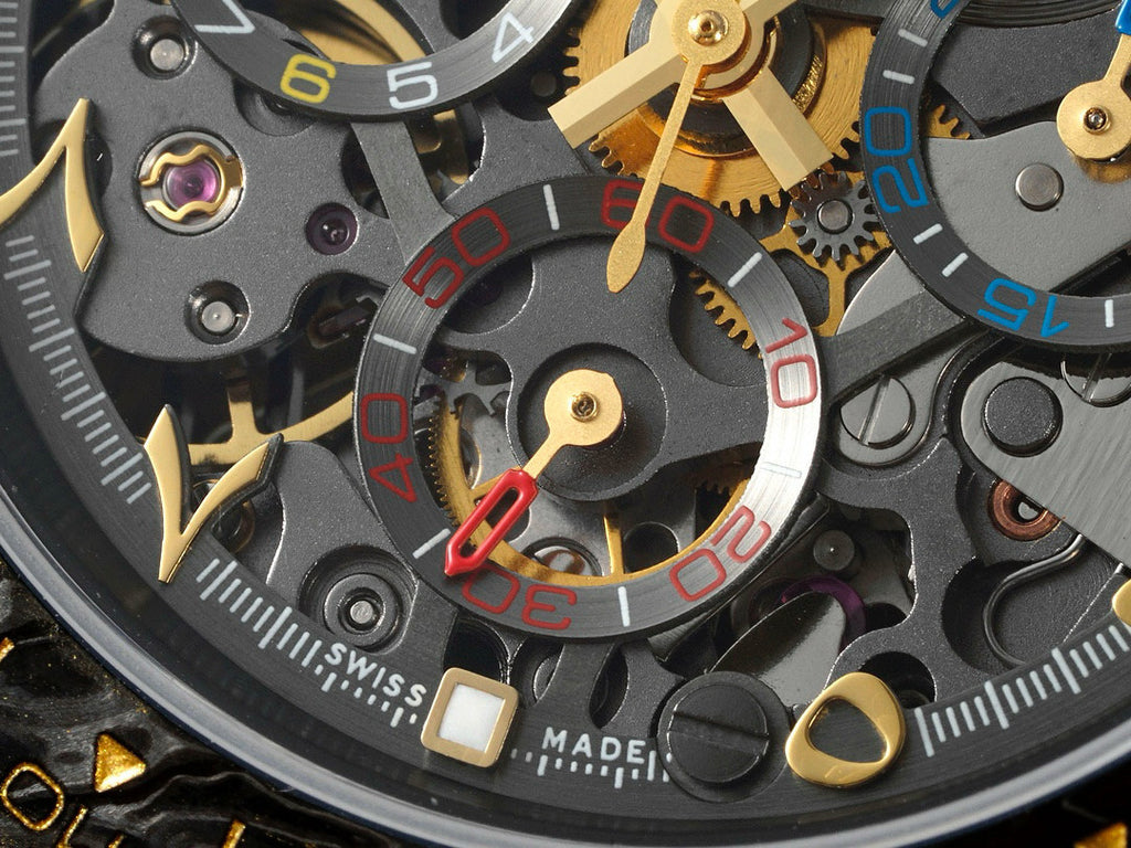 Rolex Men's Matte Black Skeleton Dial Mechanical Watch #97467