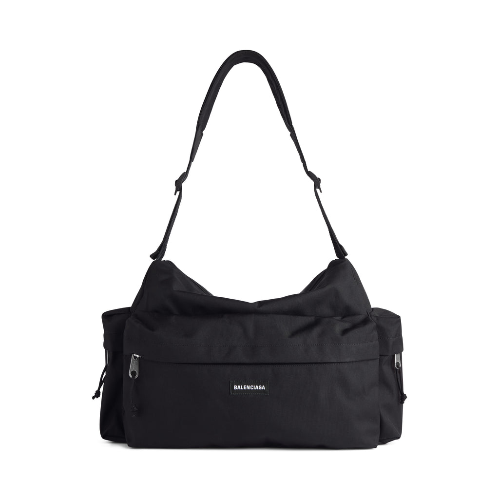 Balenciaga EXPLORER Medium Multi-Pocket Weekend Travel Bag Adjustable Shoulder Strap Stylish Casual Black Men's Bags #82446A