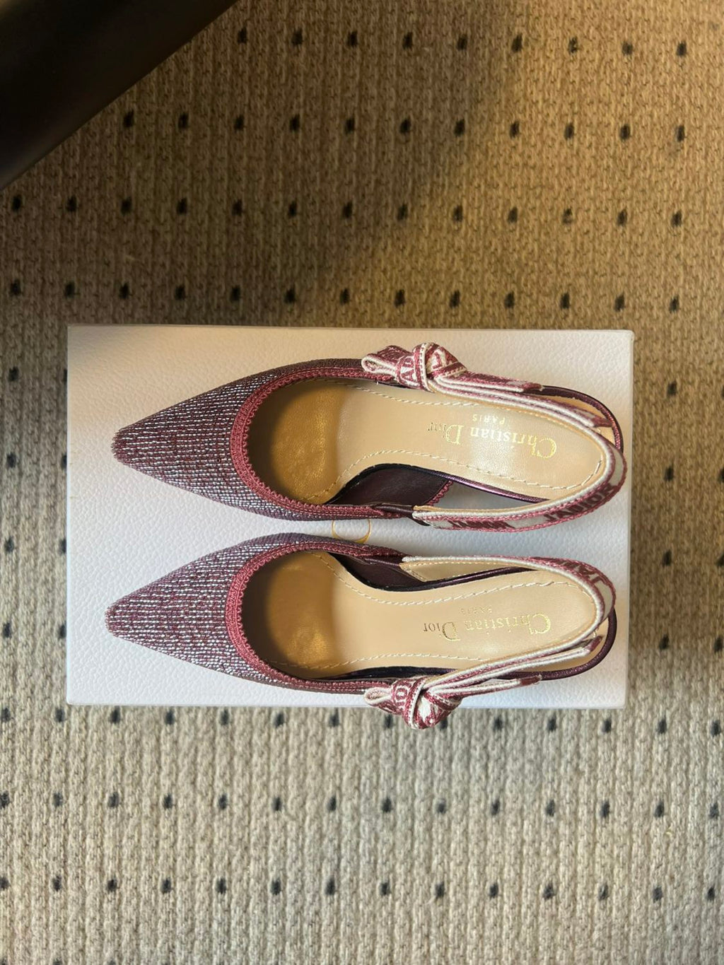 Dior J'Adior Women's Summer Solid Color Beaded Pointed Toe 10cm High Heel Sandals Shoes #77656