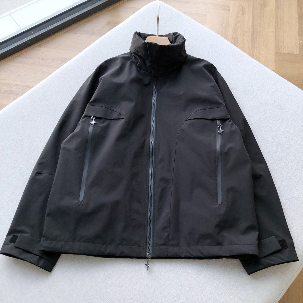 Dior And Lewis Hamilton Parker Coat Men's Fall And Winter Hooded Zipper Black Jacket Fashion Trend Logo Short Jacket #81418