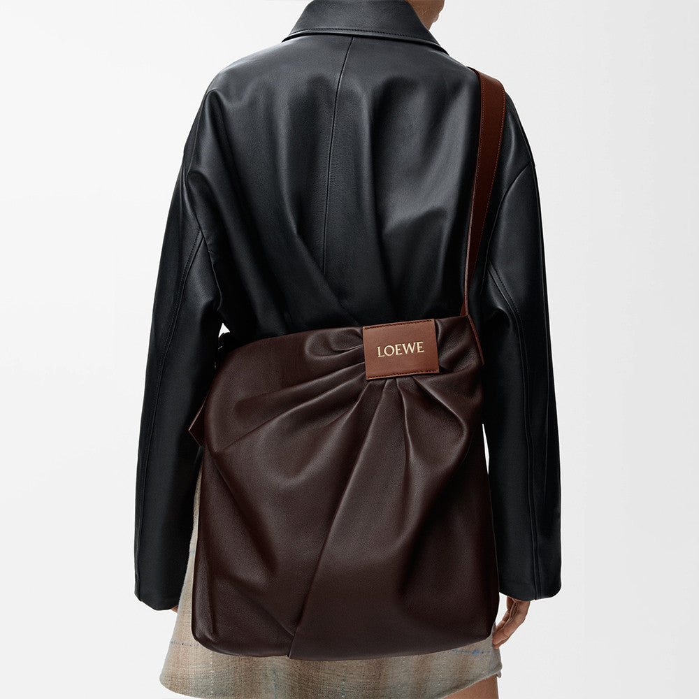 Loewe Draped Tote in Mellow Nappa Lambskin Black #336454