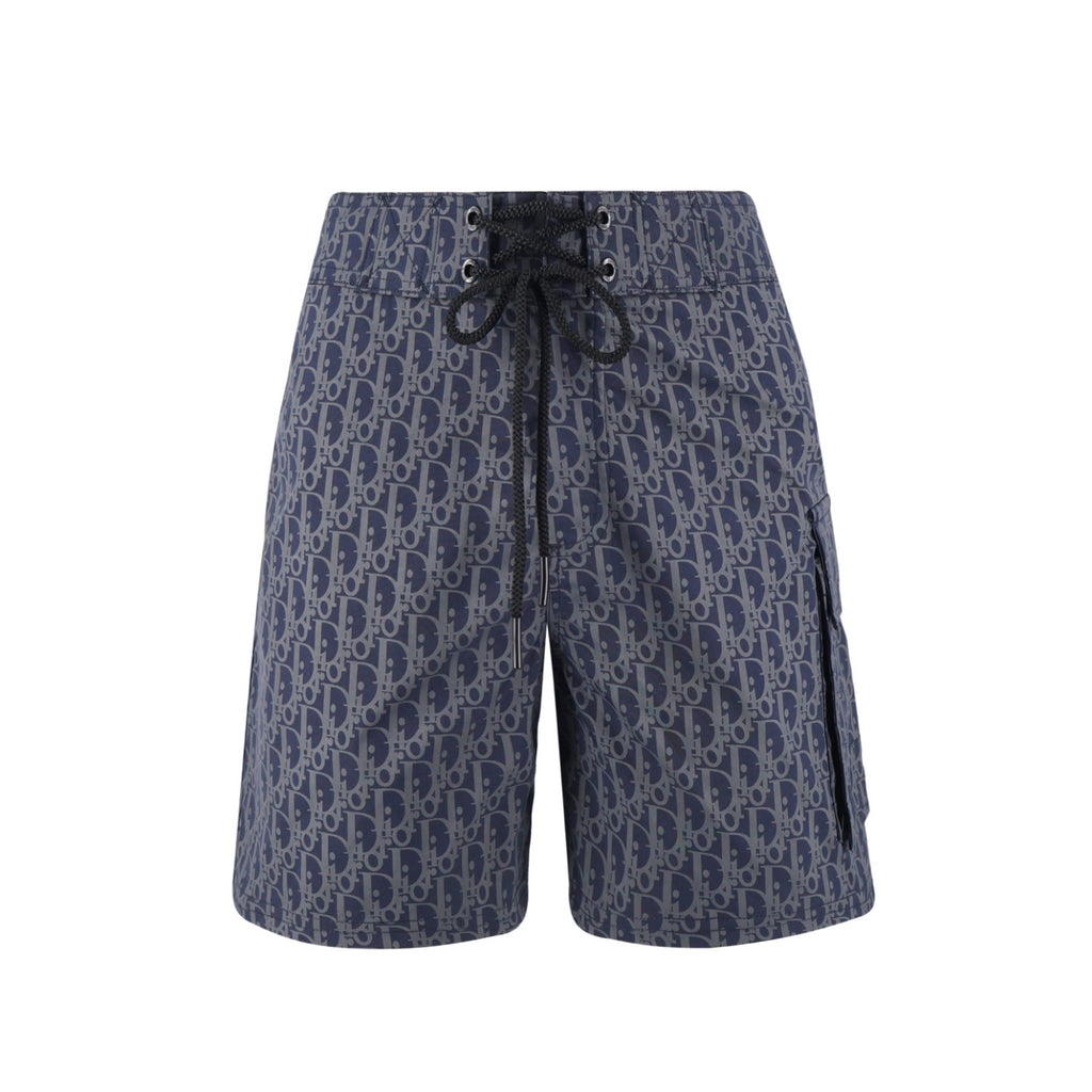 Dior Men's Summer Solid Colour Letter Print Lace Up Casual  Straight Swimming Shorts #77469