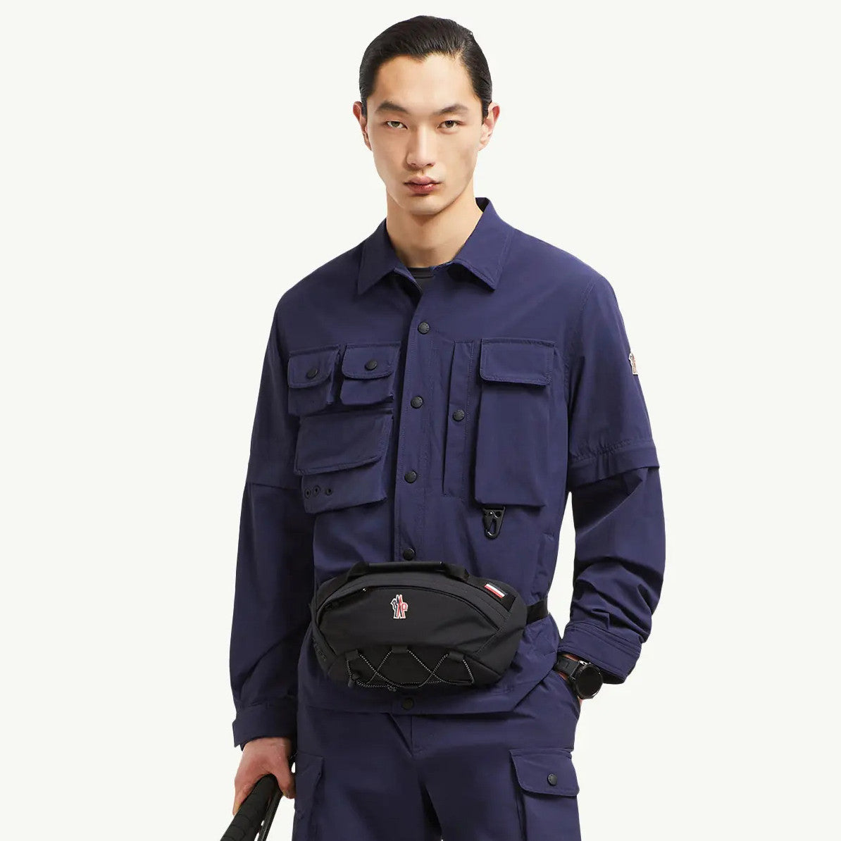 Moncler Men's Spring/Fall Casual Single-Breasted Solid Color Multi Pocket Detachable Sleeve Workwear Jacket #78895