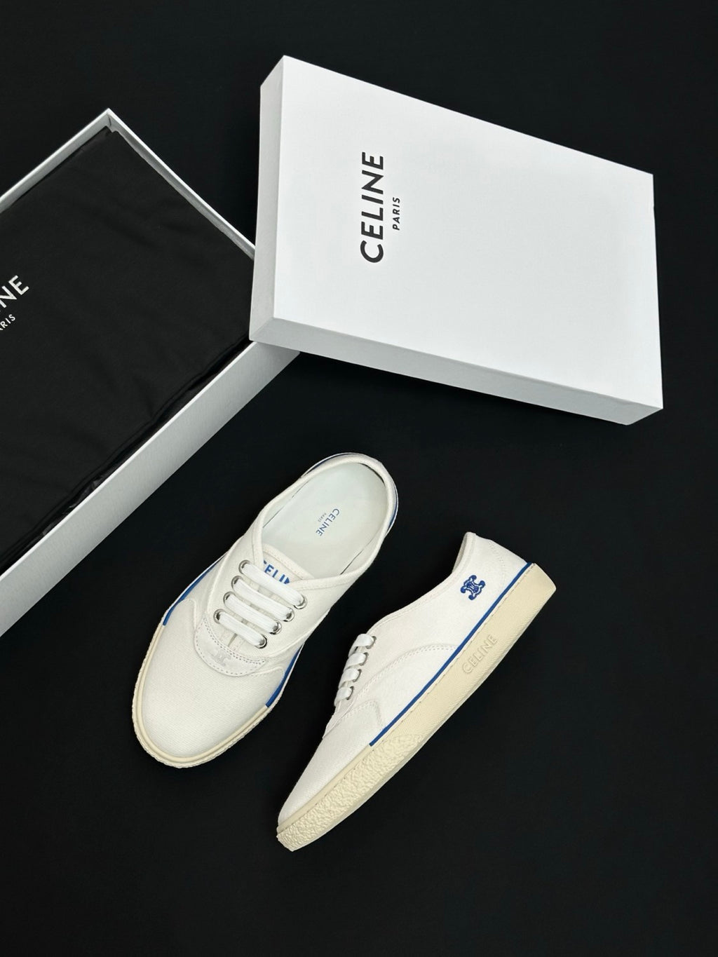 CELINE ALAN SNEAKER IN CANVAS AND SUEDE CALFSKIN #386821