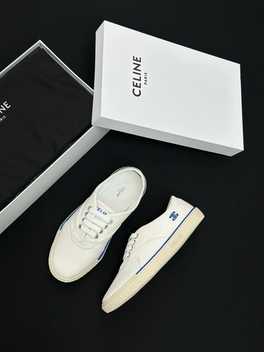 CELINE ALAN SNEAKER IN CANVAS AND SUEDE CALFSKIN #386821