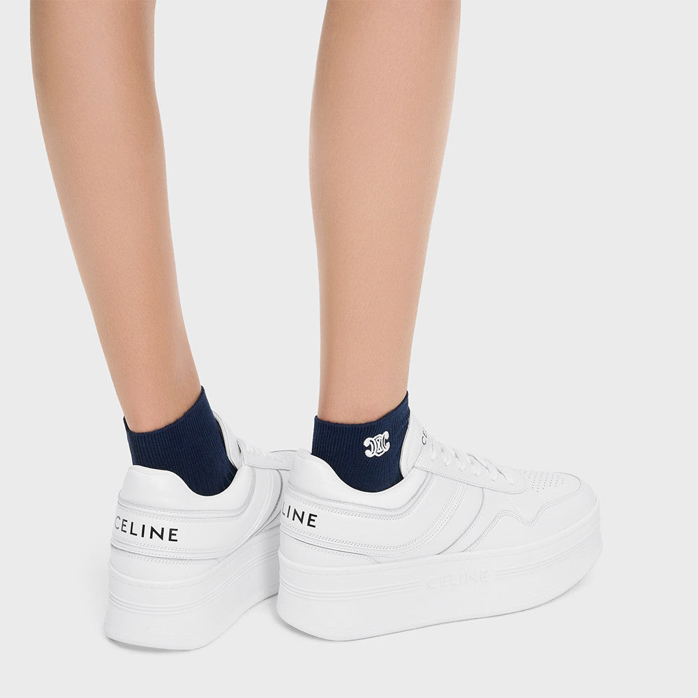 Celine Block Sneakers With Wedge Outsole in Calfskin Optic White #378714