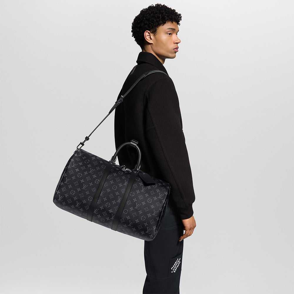 LOUIS VUITTON Keepall Bandoulière 45 Monogram Eclipse Travel M40569 #335964