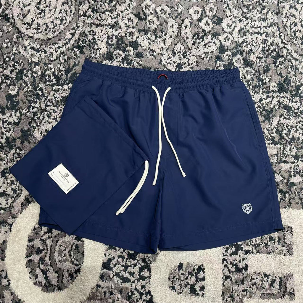 Brunello Cucinelli Men's Summer Solid Color Polyester Casual Drawstring Shorts #77362