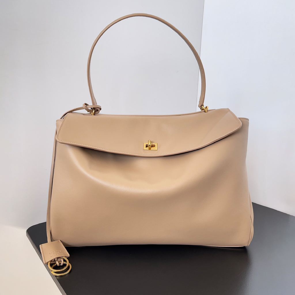 Balenciaga Rodeo Large Handbag Women's Men's Solid Fashion Leather Contour Gold Silver Metal Accessories Bags 7897442AA4V2621 Ngvp #1584