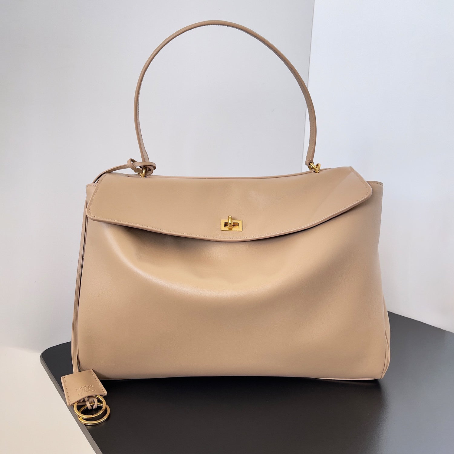 Balenciaga Rodeo Large Handbag Women's Men's Solid Fashion Leather Contour Gold Silver Metal Accessories Bags 7897442AA4V2621 Ngvp #1584