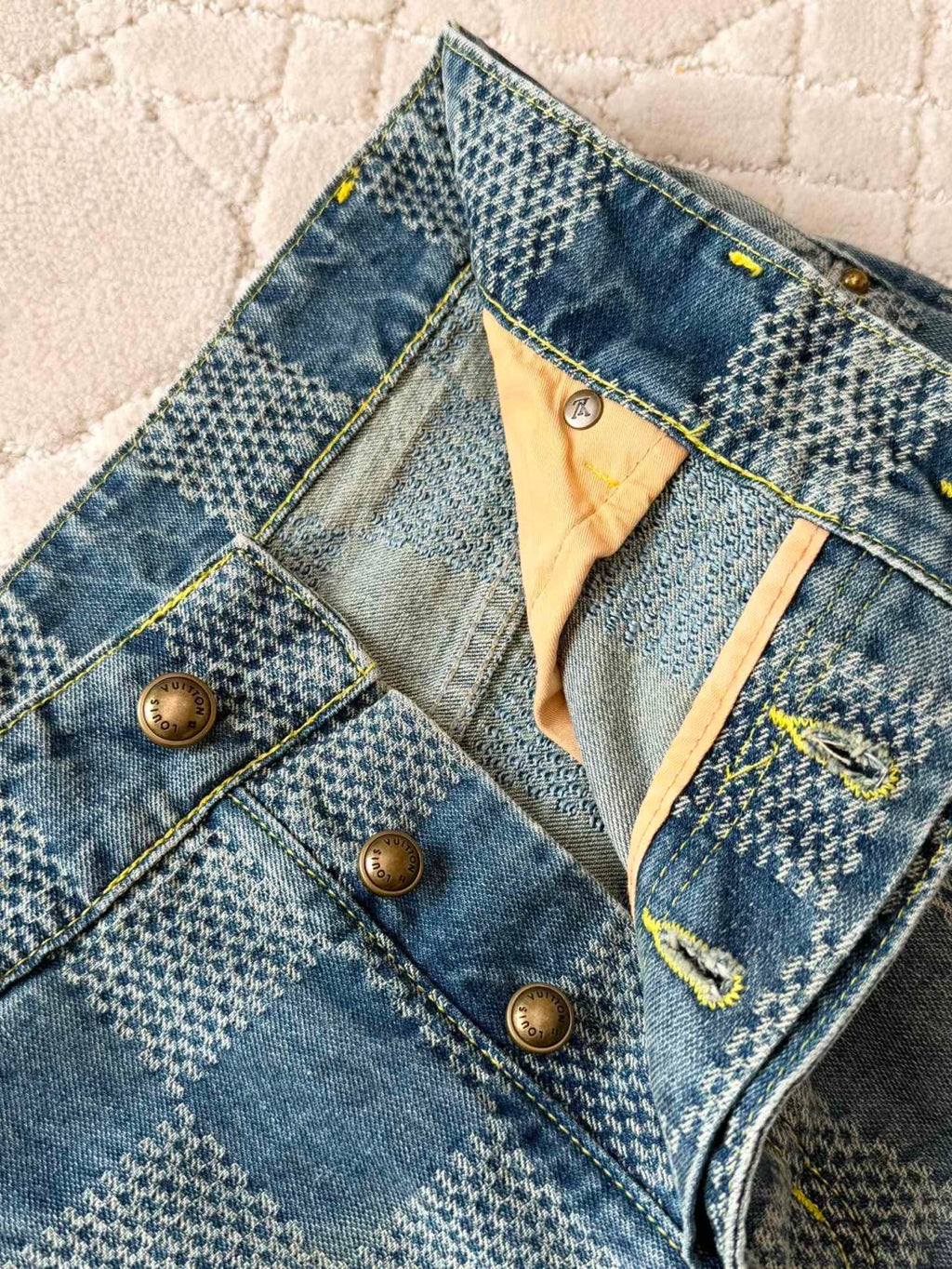 Louis Vuitton Damier Classic Denim Jacket Pants #375744