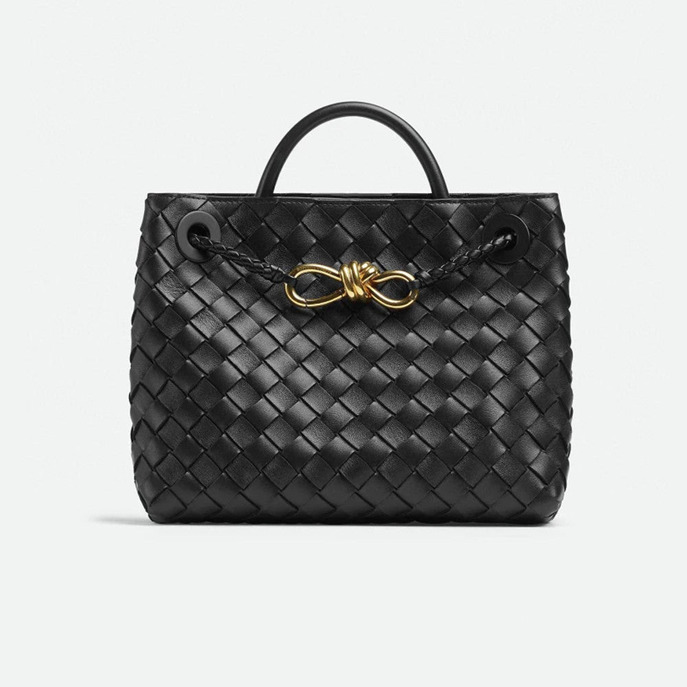 Bottega Veneta Andiamo Leather Woven Square Crossbody Bag Elegant Casual Handbag #194707