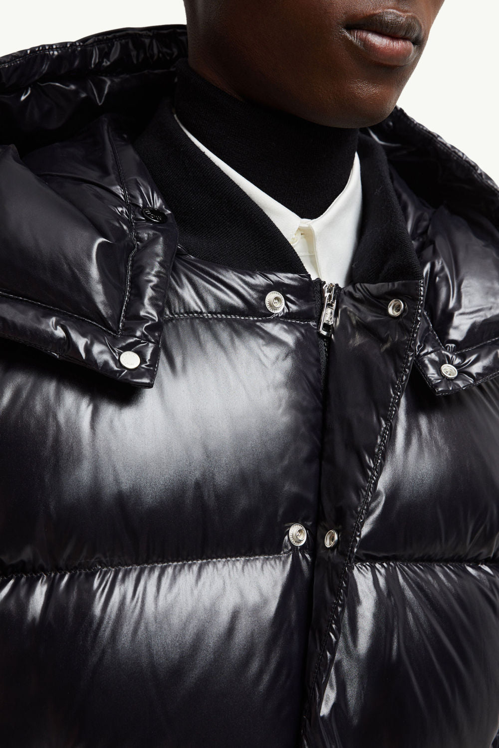 Moncler Black Maljasset Hooded Short Down Jacket #334164