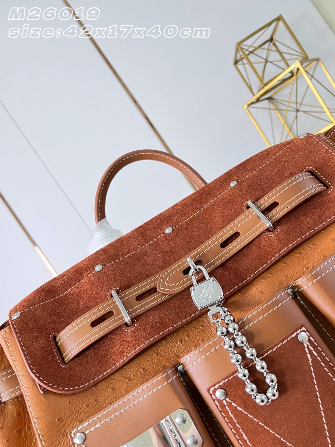 Louis Vuitton Steamer 40 Workwear Handbags Ostrich Skin Pharrell Williams Men's  Stylish Brown Shoulder Bag Bags #84298A