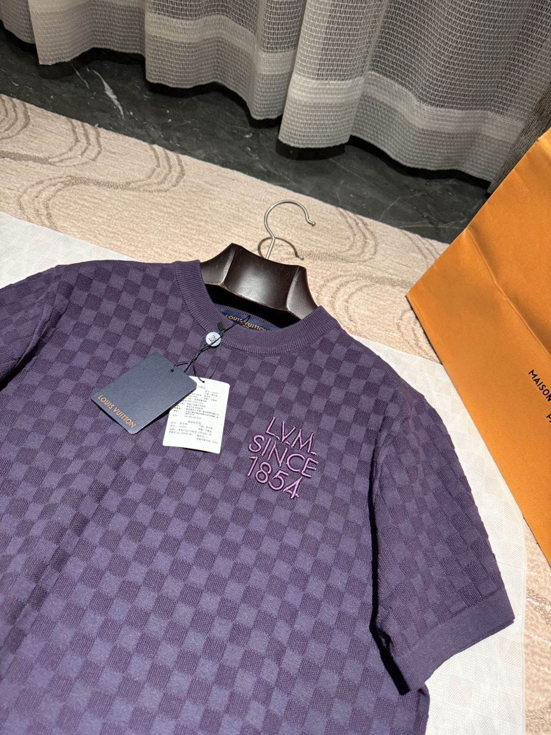 Louis Vuitton Damier Jacquard Short-Sleeved Crewneck #337091