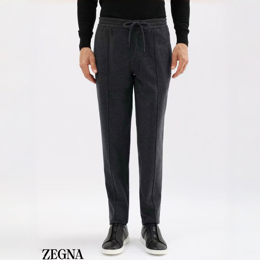 Zegna Grey Mélange Wool Joggers #334675